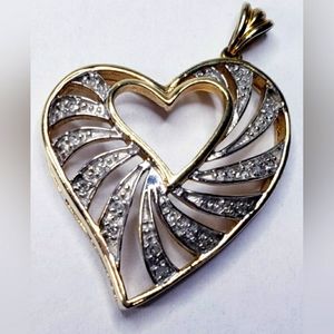 Sterling Silver Gold Vermeil Heart Cut-out Pendant
